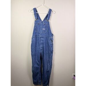 Vintage Big Smith Bib Overalls Mens " Blue Denim Made in USA Workwear 90s